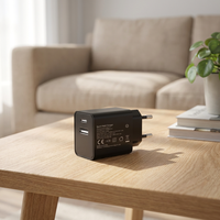 Cargador Rápido USB Tipo-C PD de 25W, QC3.0, Protección OVP y OTP, Enchufe Europeo, Certificado CE ROHS, Adaptador de Corriente para Teléfonos Inteligentes