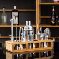 Ensemble de shakers à cocktails en acier inoxydable, kit d'outils de bar professionnels, boîte cadeau avec logo personnalisé, fabricant OEM, vente en gros