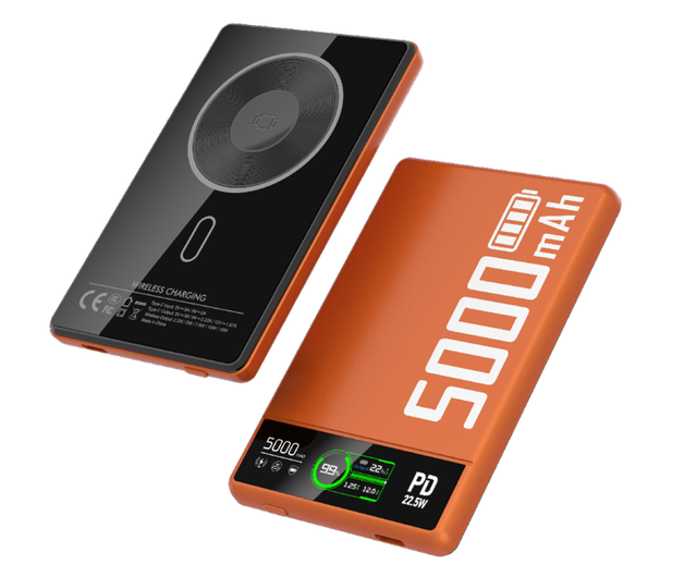 PD22.5W 15W Magnetic Wireless Charging Power Bank TFT Color Display Portable 5000mAh 10000mAh Magnetic Wireless Powerbank
