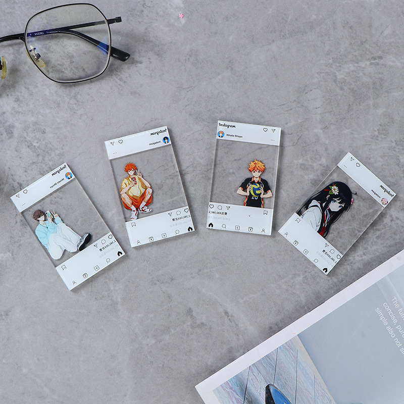 Custom Printed 88*63mm Plastic Business Card Cute Cartoon Anime Style Clear Transparent Acrylic for Collection