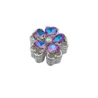 Perles en alliage double face en forme de fleur de cristal, électroplaquées, à trou droit, accessoires de perlage en vrac pour stylos DIY, bijoux et artisanat
