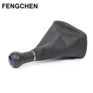 Couvercle de levier de vitesses Fengchen pour Volkswagen Bora Mk4 5 6 vitesses noir avec surpiqûres bleues - Product Image 5