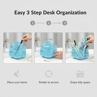 Boîte de rangement de bureau en grille, 7 compartiments individuels, rotative, en acier au carbone, support de table, 6,89 pouces de large, 3,94 pouces