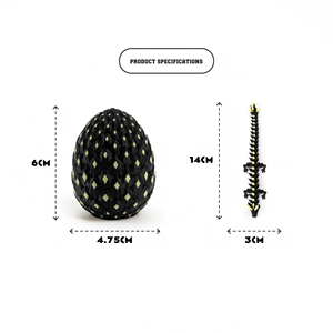 Giocattolo Antistress a Forma di Uovo di <span class=keywords><strong>Drago</strong></span> Stampato in 3D, Effetto Luminescente, Modello Flessibile di Creatura Mitica in Plastica - Product Image 3