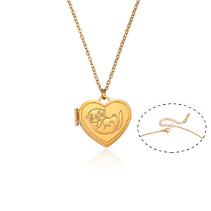 Collana da donna <span class=keywords><strong>a</strong></span> forma di <span class=keywords><strong>cuore</strong></span> in acciaio inossidabile con ciondolo <span class=keywords><strong>a</strong></span> forma di lontra con foto <span class=keywords><strong>a</strong></span> scomparsa, design creativo e romantico - Product Image 6
