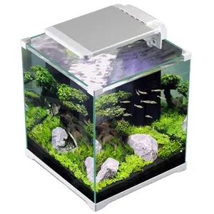 SUNSUN ATK Series Classic Small Fish Tank Simple Style For Home Office Aquarium Equipment With Three Color Light