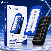 Protection d'écran en verre trempé anti-huile 9H 2.5D Grade AAA pour iPhone, installation facile sans poussière, protection de cadre