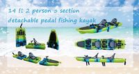 Kayak pliable professionnel Viking, 1-2 personnes, kayak à pédales, coque en plastique PE, pour la pêche à la traîne en eaux océaniques