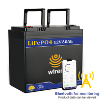 Batería de Litio-Ferrofosfato (LiFePO4) Líquida Wiren de 12V 60Ah, Ciclo Profundo, 768Wh, BMS, 6000 Ciclos, Electrónica de Consumo, -20 a 60°C, Modelo W1260