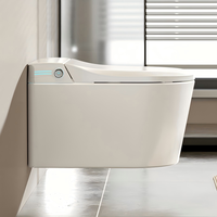Toilette intelligente électronique murale haut de gamme avec écran LED, bidet intelligent pour la construction de villas de luxe