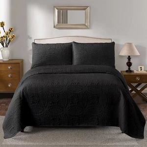 Colcha de microfibra sólida y funda de almohada, juego de cama de lujo, venta al por mayor - Product Image 3