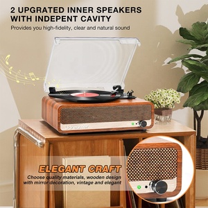 Reproductor <span class=keywords><strong>de</strong></span> Vinilos Portátil Inalámbrico para Amantes <span class=keywords><strong>de</strong></span> la Música, Diseño Vintage Tipo Maleta, Ideal para Viajes - Product Image 2