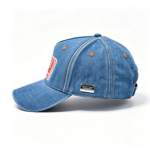 Washed Denim Baseball <b>Cap</b> with Skull Embroidery Vintage Distressed Adjustable Dad Hat for Men <b>Women</b> - Product Image 6