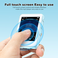 Lecteur MP3 avec écran tactile complet de 2,4 pouces, couleur bleue, haut-parleur intégré, radio FM pour 5,3, prend en charge FLAC/WAV, autonomie de la batterie de plus de 20 heures