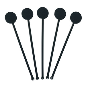 Cocktail Stirrer 180Mm <b>Plastic</b> Round Head Black White Transparent For Coffee Cocktail Mixing - Product Image 3