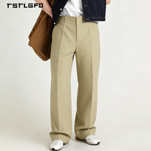 High Quality Men'S Gurkha <b>Trousers</b> Side Buttoning Wrap Front High Waisted Khaki Sand Vintage Old Money Style Casual Pants - Product Image 2