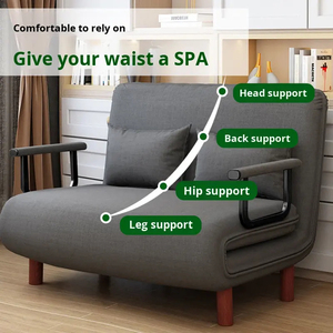 Foldable Single <strong>Sofa</strong> <strong>Bed</strong> 2-in-1 Modern Minimalist Leisure <strong>Sofa</strong> for Study Room Office Nap - Product Image 3