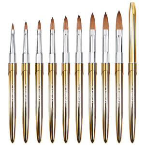 Pinceau à ongles en acrylique Kolinsky avec logo personnalisé, outil professionnel pour la manucure en salon, pinceau pour extension et peinture d'ongles - Product Image 2
