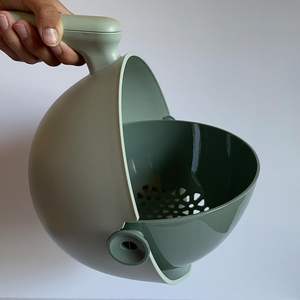 Le plus récent 2 en 1 Double couche nettoyage légumes fruits lavage cuisine passoire en plastique vidange panier passoire bol avec poignée - Product Image 5