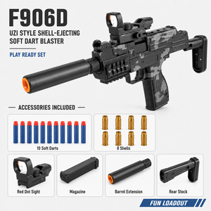 Vente en gros F906D Camouflage Noir Jouet de jeu de tir à la cible extérieur style <span class=keywords><strong>UZI</strong></span> avec étui en EVA, Jouet à balles souples en EVA pour la distribution au détail en UE et aux États-Unis - Product Image 3