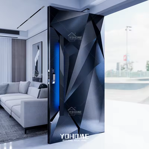 Porte d'<span class=keywords><strong>Ingresso</strong></span> per Villa di Produzione Industriale, Porta Moderna di Lusso per Villa, Porta d'<span class=keywords><strong>Ingresso</strong></span> Pivotante in Alluminio Pressofuso di Lusso con Vetrate Laterali - Product Image 6