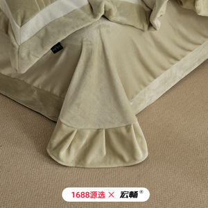 Winter Thickened Matte Embossed Milk Fleece Four-Piece <b>Bedding</b> Set Solid Color Warm Luxury Winter <b>Bedding</b> - Product Image 4