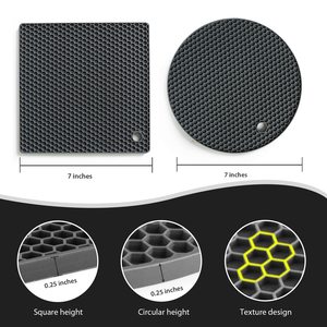 BPA-Free Food Grade Silicone Oven <b>Trivet</b> Mats Multipurpose Non-Slip Hot Potholders with Honeycomb Design - Product Image 2