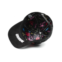 Gorras de Béisbol de Lujo Personalizadas OEM de 5 Paneles con Diamantes de Imitación y Logotipo Bordado en 3D, Gorra Original Negra
