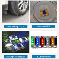 Borne de signalisation routière solaire sans fil en aluminium, étanche IP68, pour extérieur, avec réflecteur LED surélevé