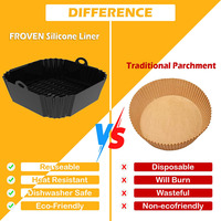 Revêtements réutilisables en silicone pour friteuse à air, revêtements épais pour pot, panier de friteuse à air en silicone, panier de friteuse à air antiadhésif, accessoires de cuisson au four