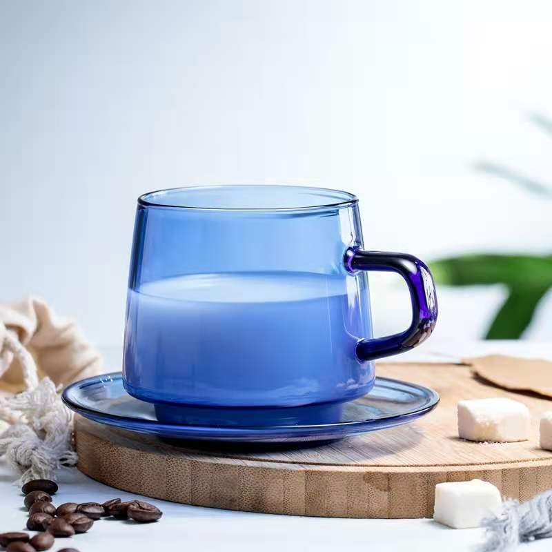 Cute Nordic Single Layer Solid Color High Borosilicate Heat Resistant Glass Cup With Handle