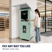 Distributeur d'eau en libre-service, eau potable chaude et froide purifiée, paiement par carte QR et pièces, auvent anti-pluie