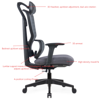 Nouvelle chaise de bureau exécutive ergonomique moderne en maille, pivotante et inclinable, avec accoudoirs 4D, appui-tête 3D et repose-pieds, en plastique robuste pour bureau à domicile
