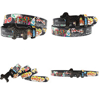 Ceinture Y2K originale et élégante, imprimée graffiti, avec boucle lisse et strass intégrés, accessoire transfrontalier, personnalisation OEM ODM