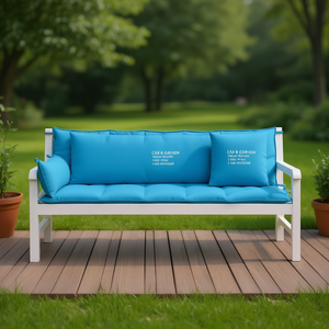 Cojines para Banco de Jardín, Color Azul Claro, Rectangulares, Resistentes al Agua, Extraíbles, Lavables, para Todas las Estaciones, Relleno de Fibra de Poliéster - Product Image 2