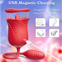 3 in 1 Klitoris Vagina Pussy Pump Stimulator Saugen Zunge lecken G-Punkt Vibrator Frauen Rose Sexspielzeug mit vibrierenden Sprung Ei