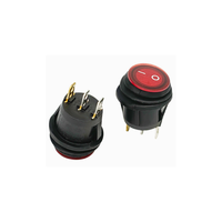 Interrupteur à bascule étanche 12V 3 broches ON/OFF SPST en silicone LED 22mm Max. Courant 10A Max. Tension 250V