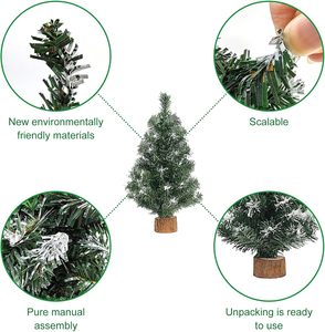 Tabletop nhân tạo Mini Xmas cây thông thu nhỏ thông Cây giáng sinh với cơ sở cho Giáng sinh mùa đông mantel trang trí kỳ nghỉ - Product Image 3