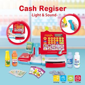 Caja registradora para niños juego de simulación juego de compras escáner, calculadora y tarjeta de crédito con luz y sonido para niños niñas - Product Image 2