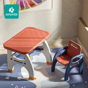 Grosir meja dan kursi set-Bayi Lipat Plastik Aktivitas Ergonomis Pekerjaan Rumah Meja Nordic Perabot Anak Meja Belajar dan Kursi Set untuk Anak-anak Kamar Tidur