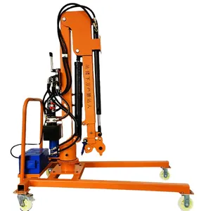 Lifting Rotary hydraulic boom remote control electric winch elevator vehicle mounted crane car truck 1 ton Mobile Crane