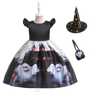 Vestido de Halloween para chica, capa de bruja, fantasma, calabaza, tutú, estampado de Calavera, disfraz de fantasía - Product Image 4