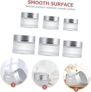 Envase de Lujo para Cuidado de la Piel, Envase Vacío de Vidrio Esmerilado Blanco de 5ml 10ml 15ml 30ml 60ml para Crema Cosmética con Tapa Dorada - Product Image 3