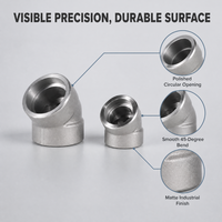 SS304 45 Degree Socket Weld Elbow Forged Steel Pipe Fitting MSS SP-79 untuk Pipa Minyak dan Gas