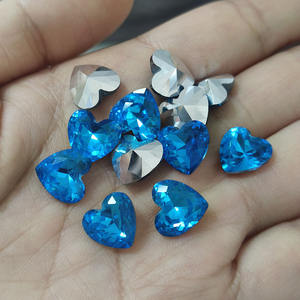 Cristales de Vidrio Color Aguamarina en Forma de Corazón, Tamaños 6mm y 8mm, para Joyería y Decoración de Uñas - Product Image 4