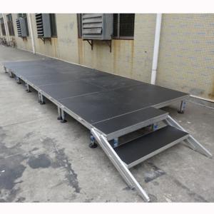 Escenario Portátil Ajustable de Aluminio, Fácil de Montar, con Superficie Antideslizante, para Eventos y Festivales - Product Image 4