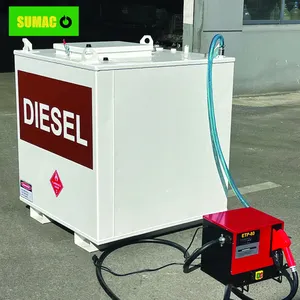 SUMAC卸売モバイル携帯性1000リットルガソリンスタンドIbcディーゼルオイル貯蔵燃料タンクポンプ付き