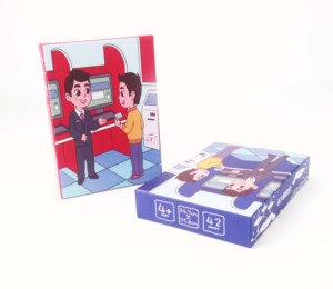 Laminado mate de papel duro pequeño cartón rígido Grey Junta rompecabezas caja de embalaje - Product Image 4