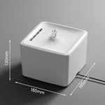 Distributore d'acqua quadrato da 3800 ml alimentato tramite USB, automatico, a prova di perdite, per cani, da interno, in plastica bianca - Product Image 3