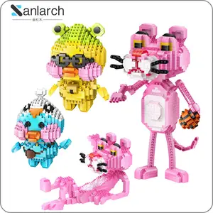 Nouveaux arrivages Panthère Rose Lalafanfan Canard Assemblé Animal Modèle 3D Mini Jouets Magiques Briques Blocs de Construction Jouets